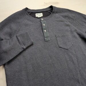 Iron & Resin Hat Trick Henley Shirt Mens XL Charcoal Gray Waffle Knit Pocket